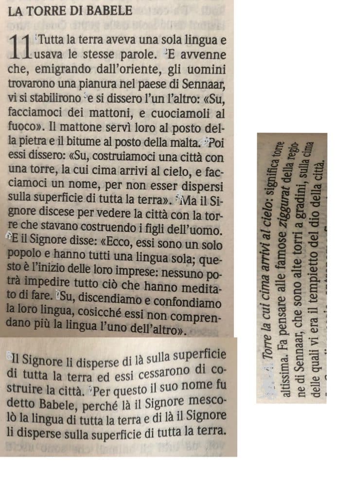 la torre di Babele nella Bibbia