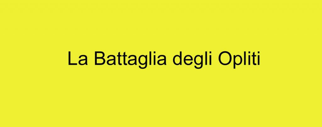 la battaglia degli opliti