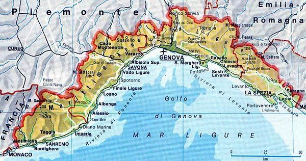 mappa liguria