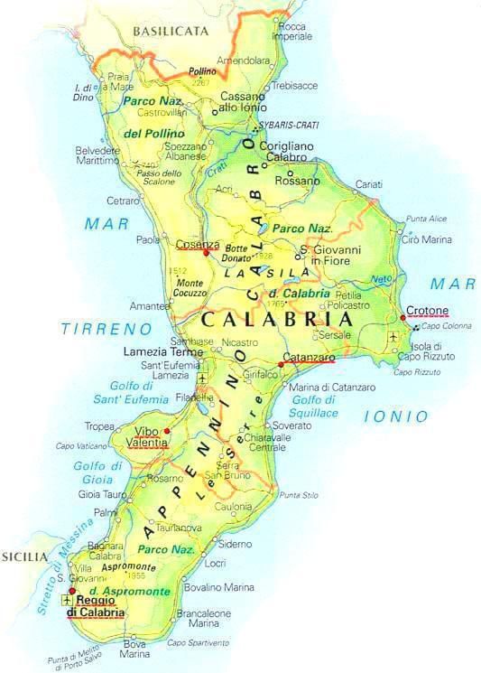 calabria mappa