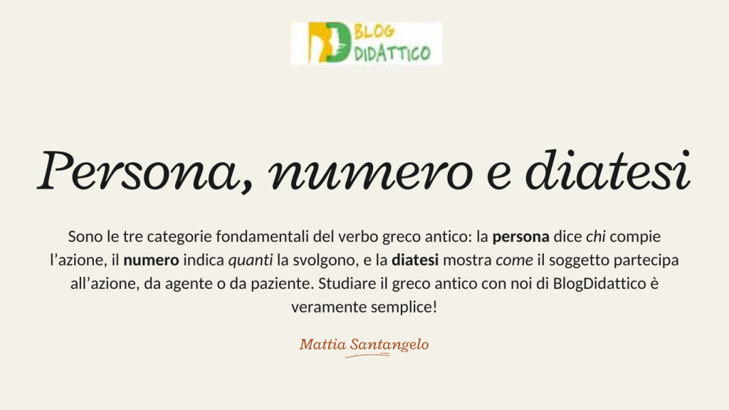 Persona, numero e diatesi del greco antico