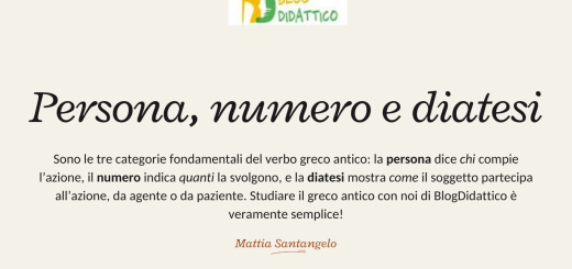 Persona, numero e diatesi del greco antico
