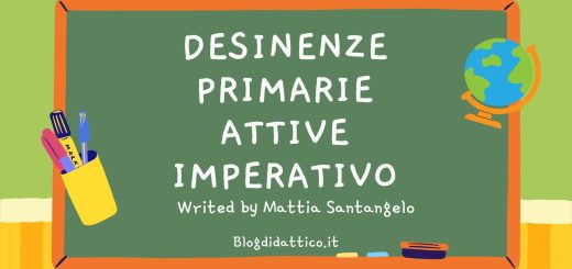 Le desinenze primarie attive dell'imperativo dei verbi in ω