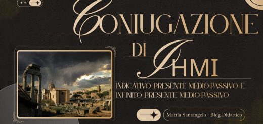 Coniugazione dell'indicativo presente medio-passivo e dell'infinito presente medio-passivo del verbo ἵημι