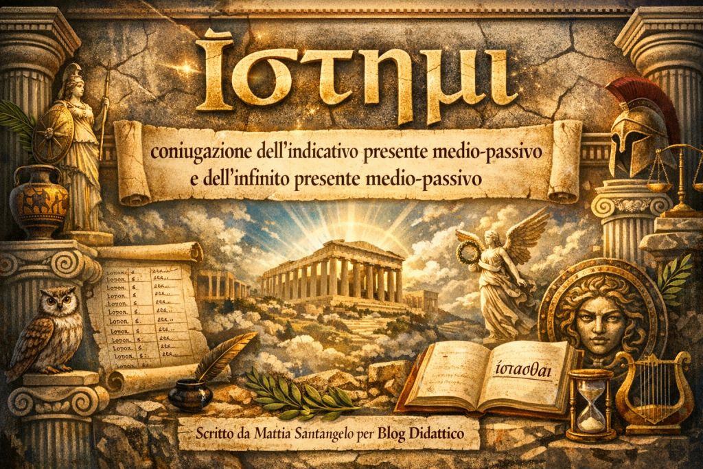 ἵστημι: coniugazione dell'indicativo presente medio-passivo e dell'infinito presente medio-passivo