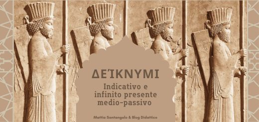 Coniugazione dell'indicativo presente medio-passivo e dell'infinito presente medio-passivo di δείκνυμι